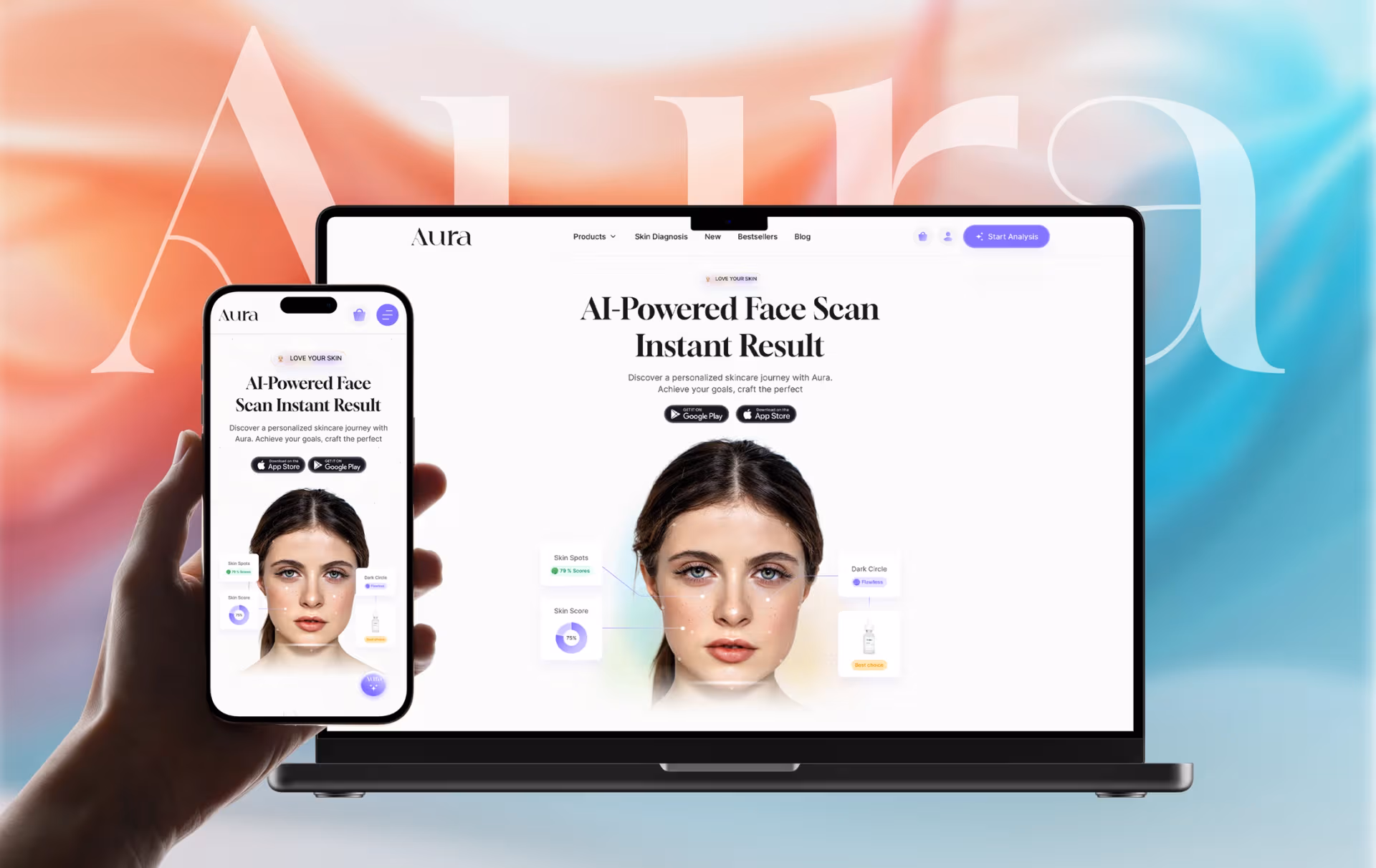 Aura personalized skincare concept