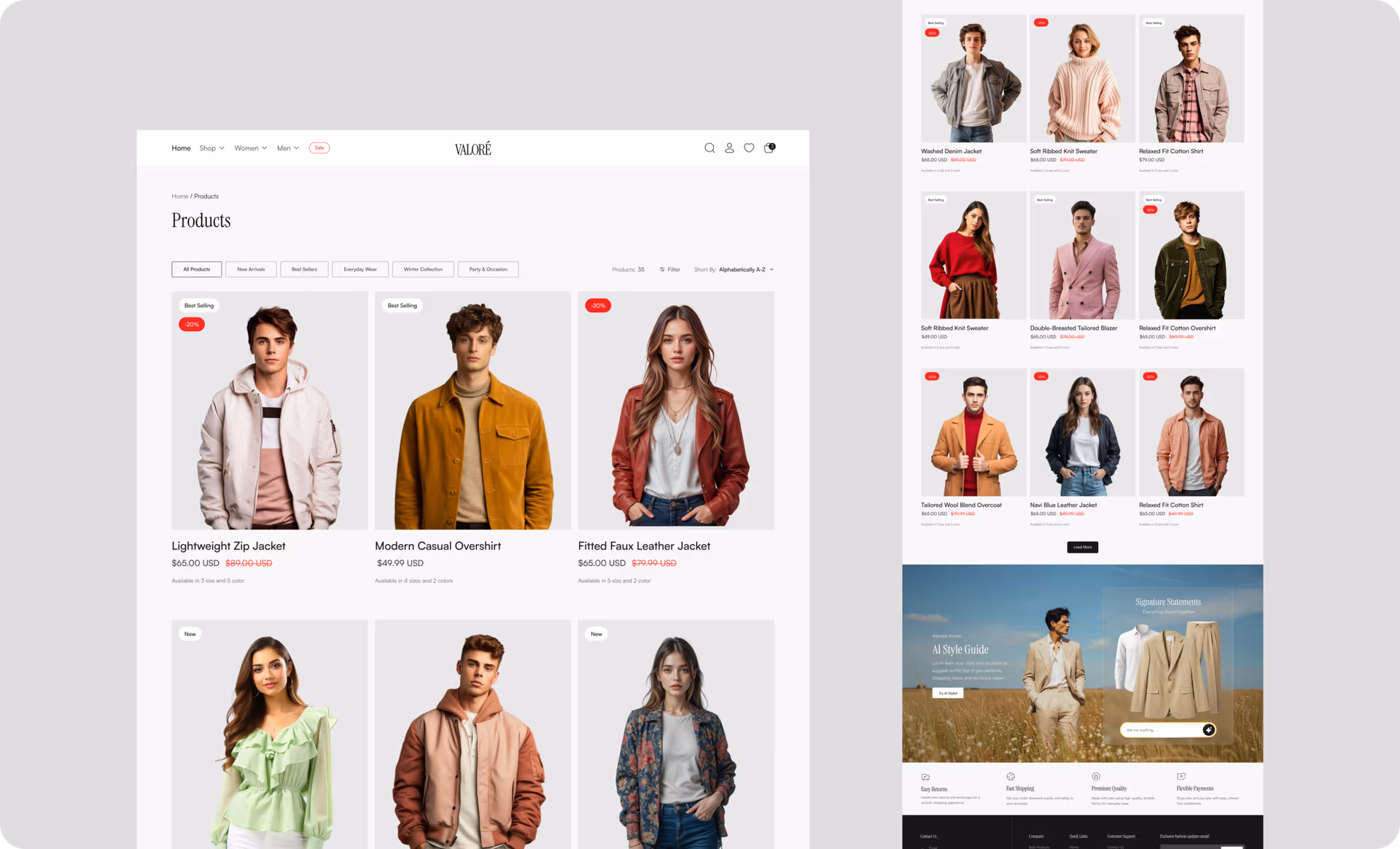 Valoré — Editorial pace, effortless checkout